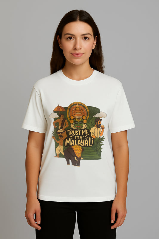 “Trust Me, I’m a Malayali” T-Shirt (OVERSIZED)